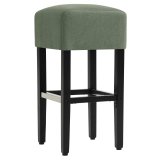 FRANCESCO | Gastro Bar Stool | Velvet | Wood | Green | Backless
