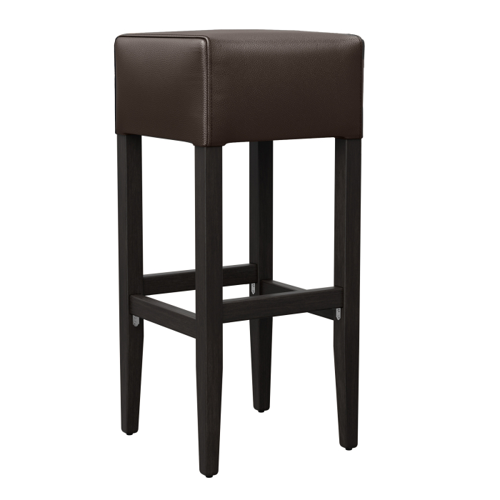 FRANCESCO | Gastro Barhocker | Leder | Holz | Braun | ohne Lehne