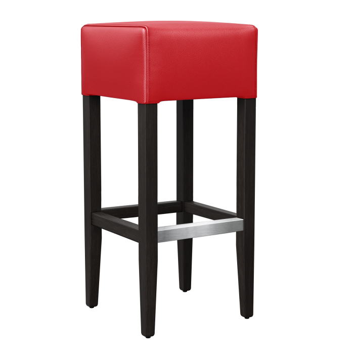 FRANCESCO | Gastro Barhocker | Leder | Holz | Rot | ohne Lehne
