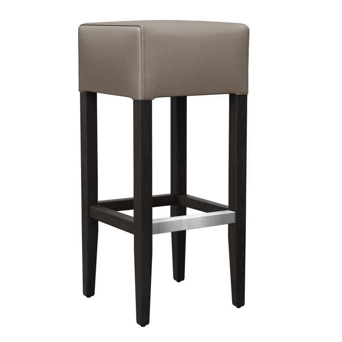 FRANCESCO | Gastro Barhocker | Leder | Holz | Taupe | ohne Lehne