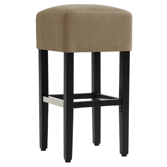 FRANCESCO | Taburete de bar Gastro | Terciopelo | Madera | Gris topo | Sin respaldo