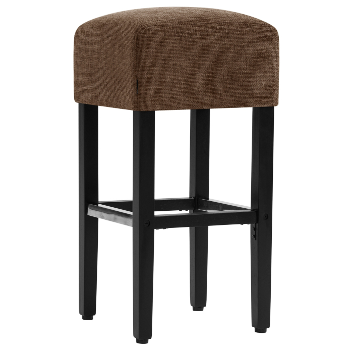 FRANCESCO | Tabouret de bar gastro | Tissu | Bois | Marron | Sans dossier