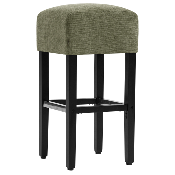 FRANCESCO | Tabouret de bar gastro | Tissu | Bois | Vert | Sans dossier