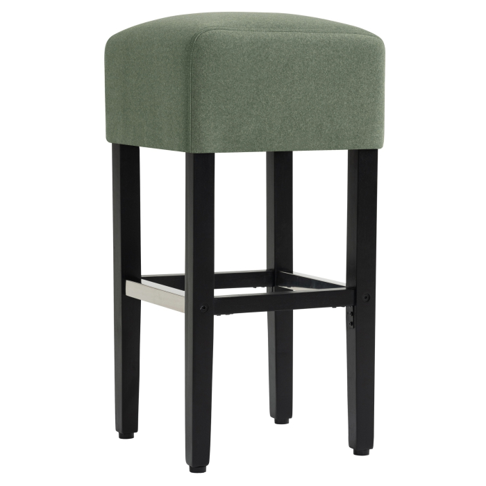 FRANCESCO | Tabouret de bar Gastro | Velours | Bois | Vert | Sans dossier