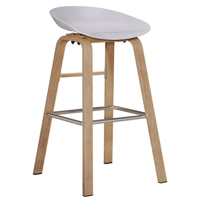 FRANKY | Tabouret de bar en plastique moulé | Blanc | Plastique