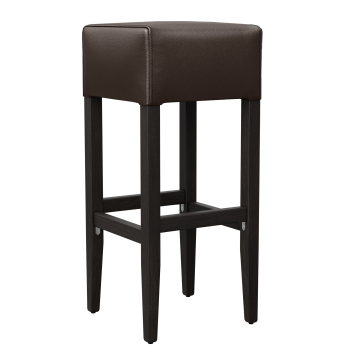 FRANCESCO | Gastro Barhocker | Leder | Holz | Braun | ohne Lehne