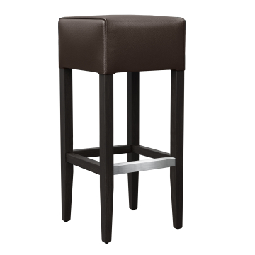 FRANCESCO | Gastro Barhocker | Leder | Holz | Braun | ohne Lehne