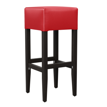FRANCESCO | Gastro Barhocker | Leder | Holz | Rot | ohne Lehne