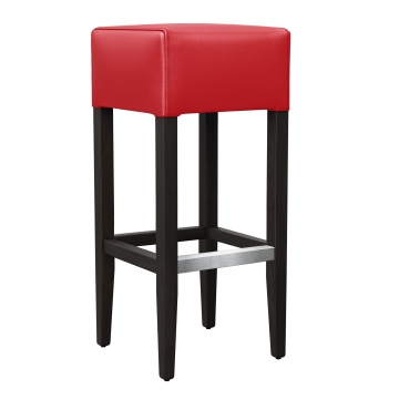FRANCESCO | Gastro Barhocker | Leder | Holz | Rot | ohne Lehne