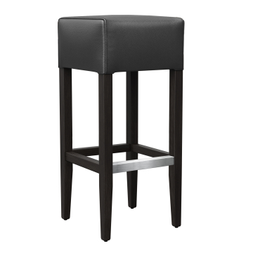 FRANCESCO | Gastro Barhocker | Leder | Holz | Schwarz | ohne Lehne