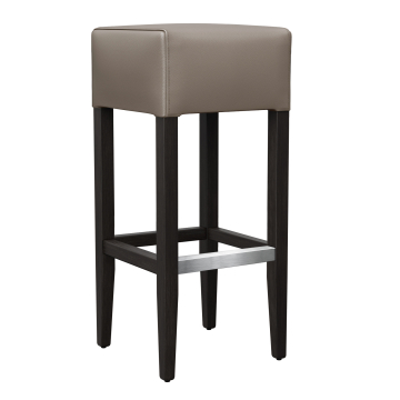 FRANCESCO | Gastro Barhocker | Leder | Holz | Taupe | ohne Lehne