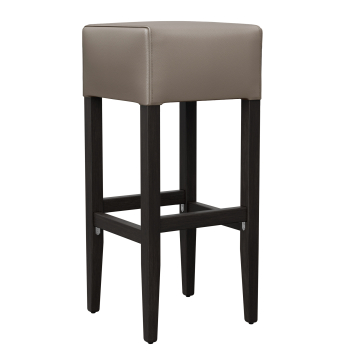 FRANCESCO | Gastro Barhocker | Leder | Holz | Taupe/Grau/Braun | ohne Lehne