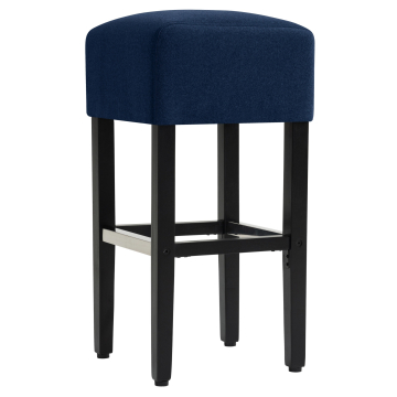 FRANCESCO | Gastro Barstol | Fløjl | Træ | Blå | Rygløs