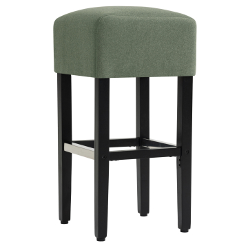 FRANCESCO | Gastro Bar Stool | Velvet | Wood | Green | Backless