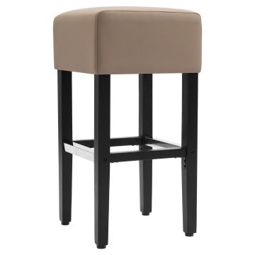 FRANCESCO | Gastro Bartstoel | Leder | Hout | Taupe | zonder rugleuning