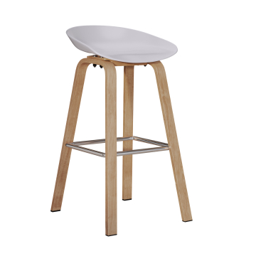 FRANKY | Barstol med formsete i plast | Hvit | plast