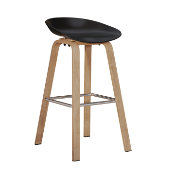 FRANKY | Nordic Plastic Barstoel | Zwart | Plastic