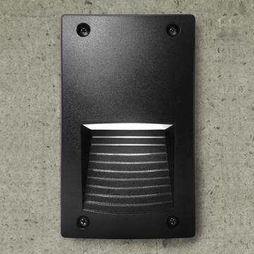 FRIDA Extérieur LED encastré mural noir H188xL113mm 1x3W GX53 3000K 50000h 350lm blanc chaud IP67