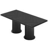 FT | Bistro Tisch | B:T 160 x 90 cm | H 77 cm | Schwarz | Gestell: Schwarz | Ø 50 x 50 cm