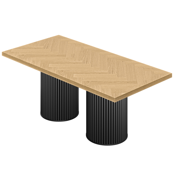 FT | Bistrobord | B:T 160 x 90 cm | H 77 cm | Ek | Ställning: Svart | Ø 50 x 50 cm