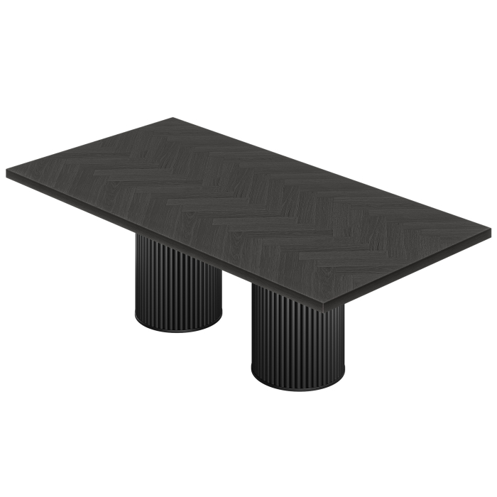 FT | Stół Bistro | B:T 230 x 110 cm | H 77 cm | Czarny | Stelaż: Czarny | Ø 50 x 50 cm