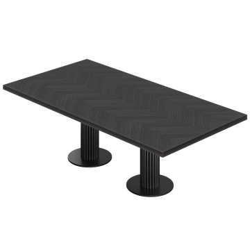 FT | Tavolo Bistro | B:T 230 x 110 cm | H 77 cm | Nero | Struttura: Nero | Ø 50 x 20 cm