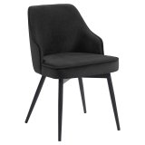 Gala | Chaise de hôtel | Noir | Velours | Structure noire