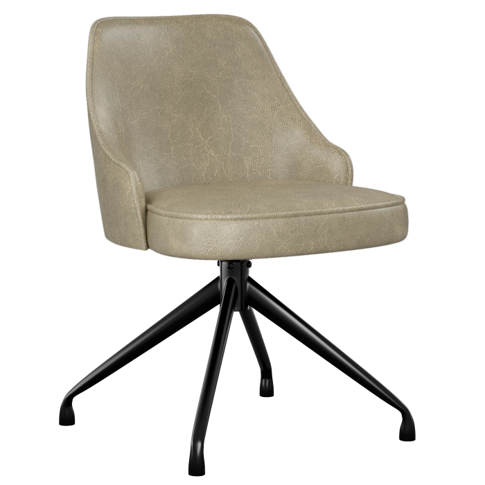 Gala | Hotelstoel | Beige | Leer | Draaisteun