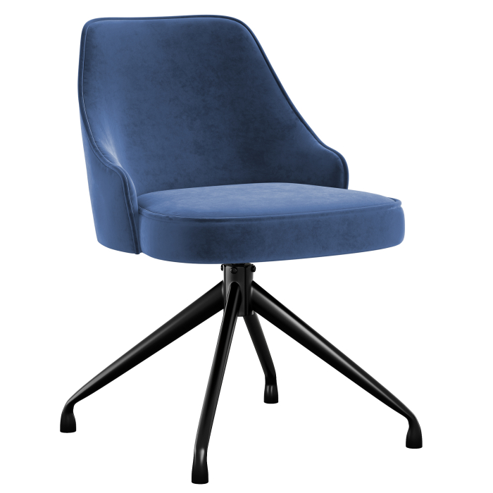 Gala | Hotelstoel | Blauw | Fluweel | Draaisteun