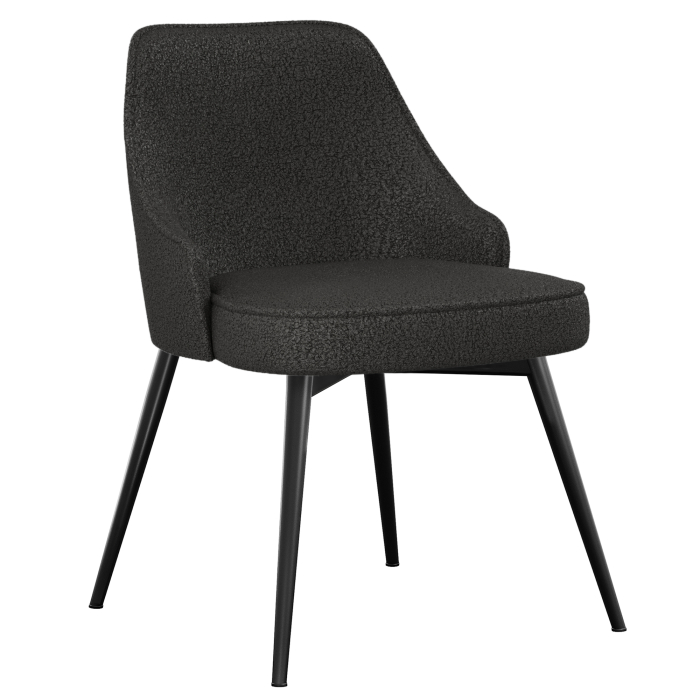 Gala | Chaise de hôtel | Gris foncé | Tissu teddy