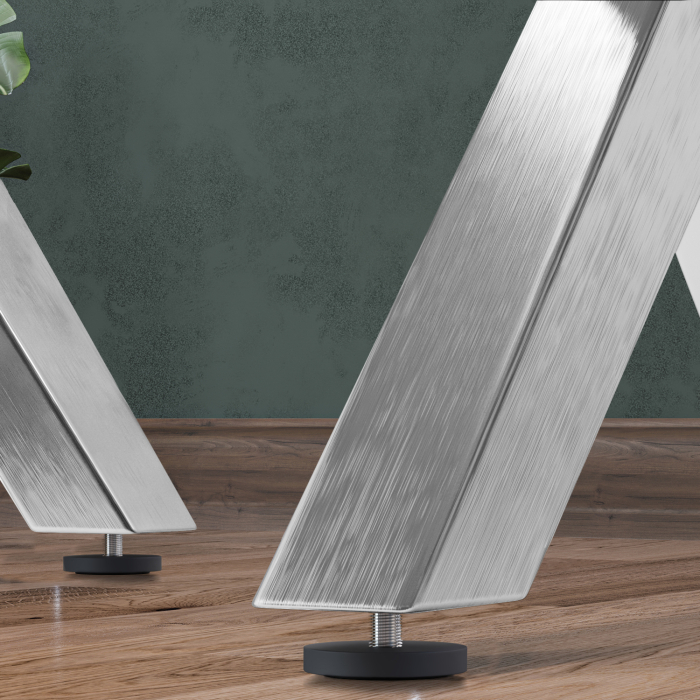 JUANA | Gastro Barstoel | B:H 40 x 81cm | RVS/ Antraciet | Leren zitting: Zwart | zonder leuning