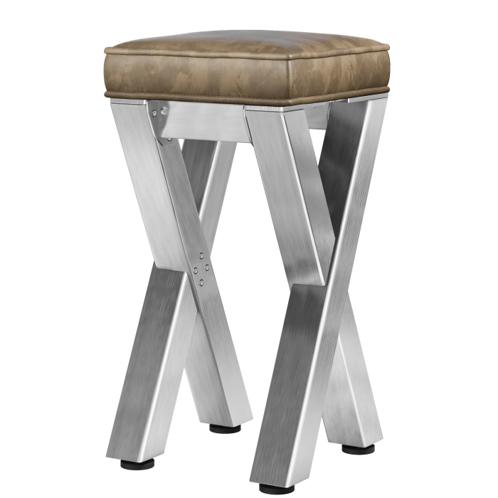JUANA | Gastro Barstol | B:H 40 x 81cm | Rustfritt stål/ Taupe | Lærsete: Taupe | uten ryggstøtte JUANA | Gastro Barstol | B:H 40 x 81cm | Rustfritt stål/ Taupe | Lærsete: Taupe | uten ryggstøtte