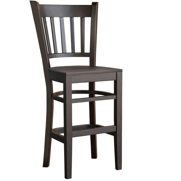 GIOVANNI | Wooden Bar Stool with Backrest | Wenge | Wood | With backrest