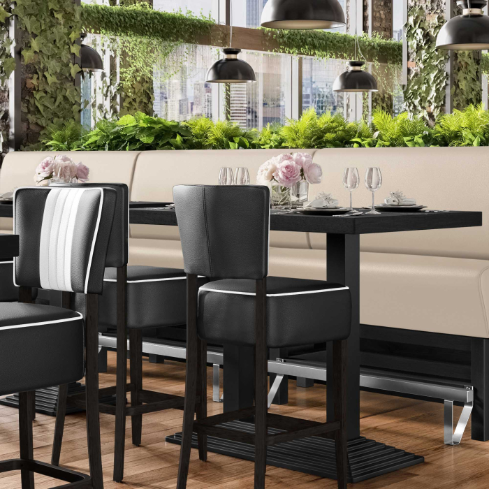 MIAMI | Hög restaurangsoffa | B:H 100 x 133 cm | Krämfärgad | Smidig | Läder MIAMI | Hög restaurangsoffa | B:H 100 x 133 cm | Krämfärgad | Smidig | Läder