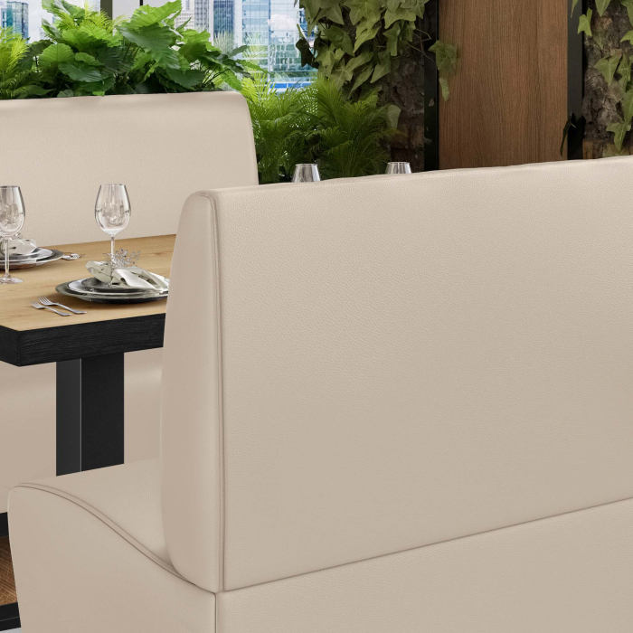 MIAMI | Hög restaurangsoffa | B:H 100 x 133 cm | Krämfärgad | Smidig | Läder MIAMI | Hög restaurangsoffa | B:H 100 x 133 cm | Krämfärgad | Smidig | Läder