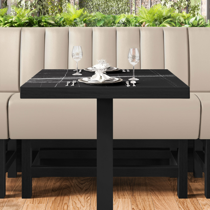 MIAMI | Hög restaurangsoffa | B:H 120 x 133 cm | Krämfärgad | Randig | Läder MIAMI | Hög restaurangsoffa | B:H 120 x 133 cm | Krämfärgad | Randig | Läder