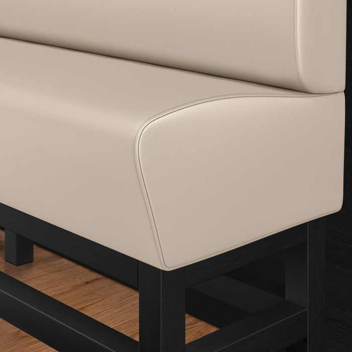 MIAMI | Hög restaurangsoffa | B:H 120 x 133 cm | Krämfärgad | Smidig | Läder MIAMI | Hög restaurangsoffa | B:H 120 x 133 cm | Krämfärgad | Smidig | Läder