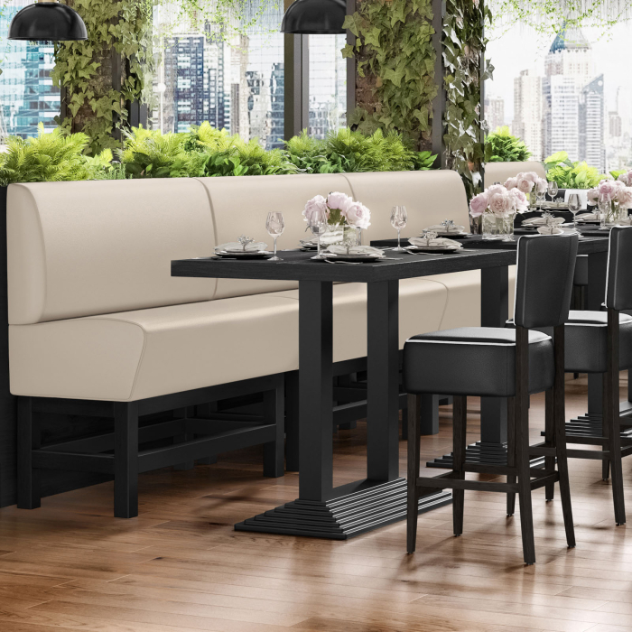 MIAMI | Hög restaurangsoffa | B:H 120 x 133 cm | Krämfärgad | Smidig | Läder MIAMI | Hög restaurangsoffa | B:H 120 x 133 cm | Krämfärgad | Smidig | Läder