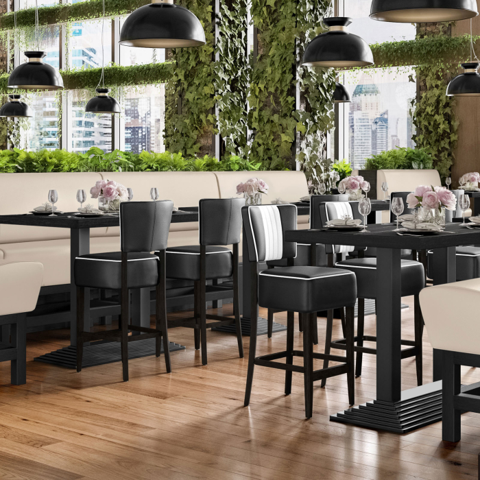 MIAMI | Hög restaurangsoffa | B:H 120 x 133 cm | Krämfärgad | Smidig | Läder MIAMI | Hög restaurangsoffa | B:H 120 x 133 cm | Krämfärgad | Smidig | Läder