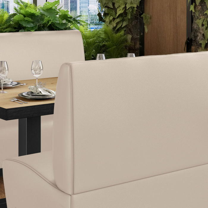 MIAMI | Hög restaurangsoffa | B:H 120 x 133 cm | Krämfärgad | Smidig | Läder MIAMI | Hög restaurangsoffa | B:H 120 x 133 cm | Krämfärgad | Smidig | Läder