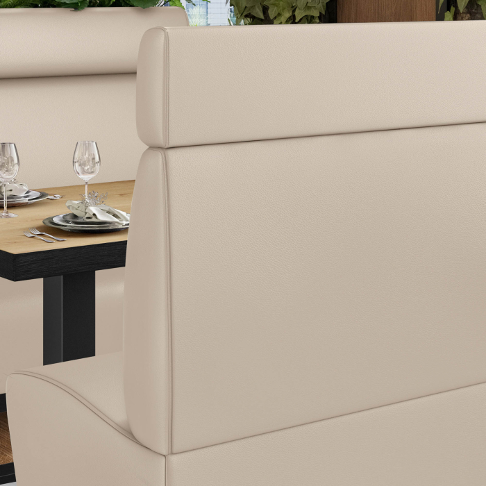 MIAMI | Hög restaurangsoffa | B:H 140 x 158 cm | Krämfärgad | Smidig | Läder