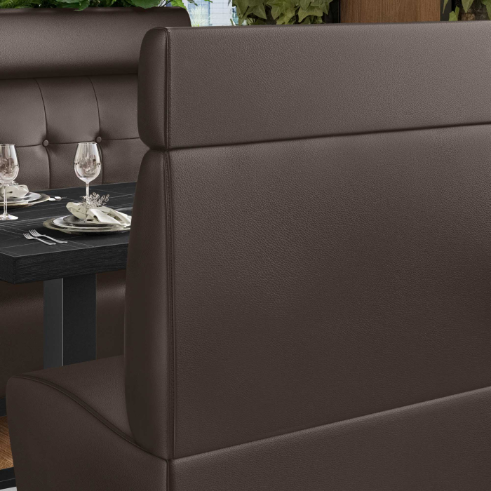 MIAMI | Hög restaurangsoffa | B:H 160 x 158 cm | Brun | Chesterfield-knapp | Läder MIAMI | Hög restaurangsoffa | B:H 160 x 158 cm | Brun | Chesterfield-knapp | Läder