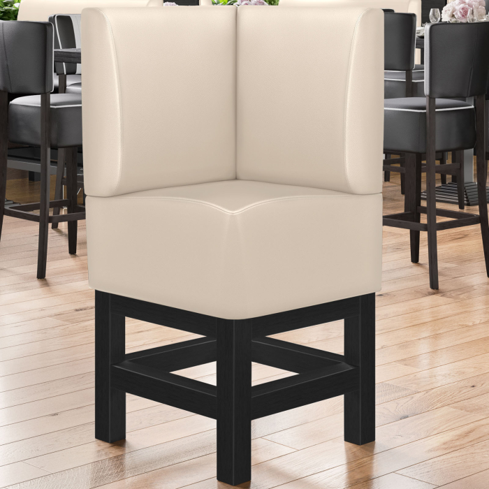 MIAMI | Gastro hög bänk | B:H 64 x 133 cm | Krämfärgad | Slät | Läder