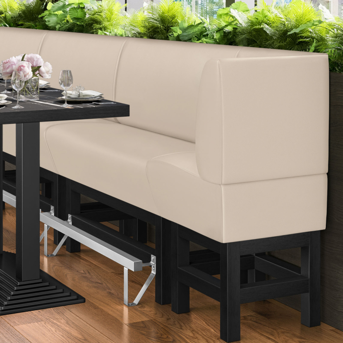 MIAMI | Gastro hög bänk | B:H 64 x 133 cm | Krämfärgad | Slät | Läder