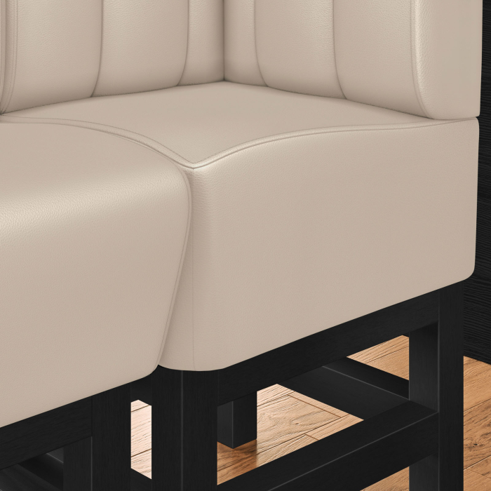 MIAMI | Gastro hög bänk | B:H 64 x 158 cm | Krämfärgad | Randig | Läder