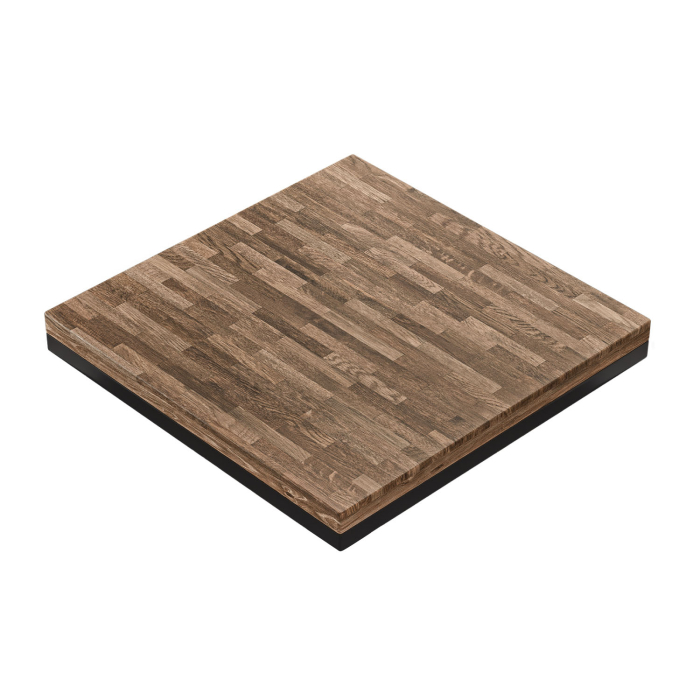MASSIV STEEL | Gastro Massiv Tischplatte | B:T 70 x 70 cm | Walnuß | Quadratisch | Bistro Massiv Tischplatte