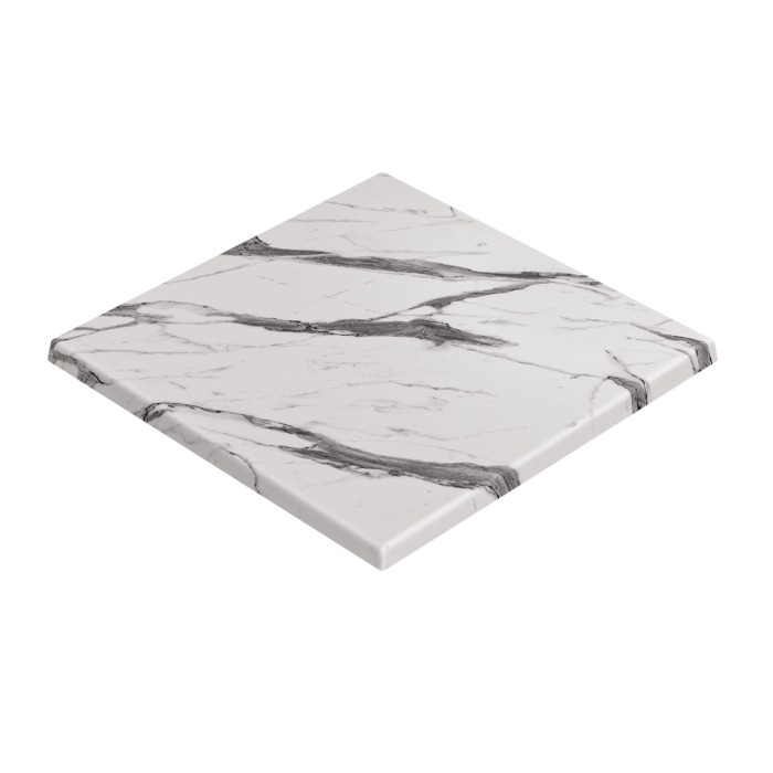 WERZA | Tampo de mesa Werzalit | Ancho:Fondo 60 x 60 cm | Mármol blanco | Cuadrado