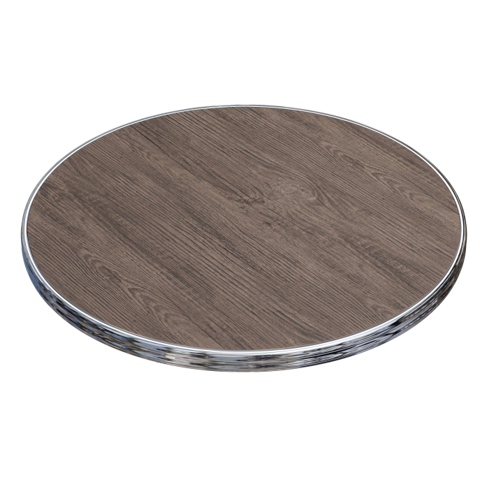 Morelia | Bistro utendørs bordplate | Kromkant | Ø60cm | Lett wenge