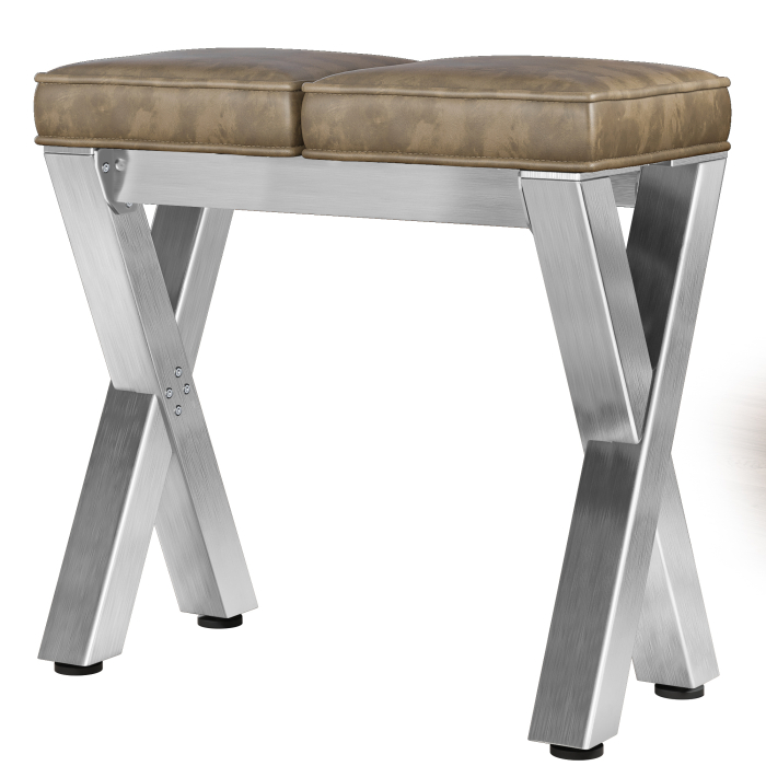 JUANA | Bænk B:H 80 x 81cm | 8mm | Rustfrit stål/ Taupe