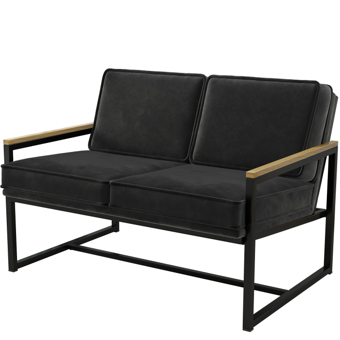 KYLA | Designerbænk | Fløjl | Sort